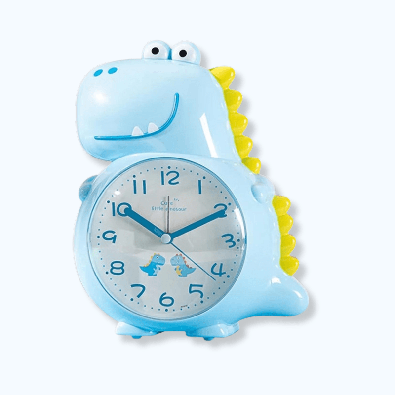 Réveil dinosaure analogique bleu