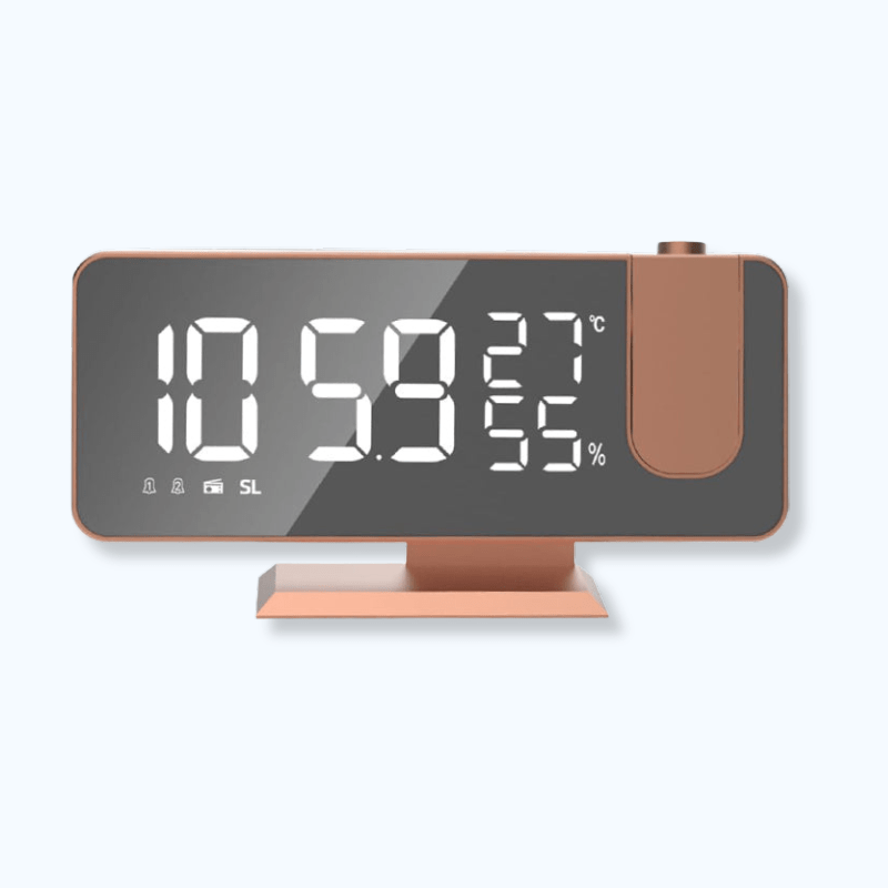 Réveil projecteur rose gold