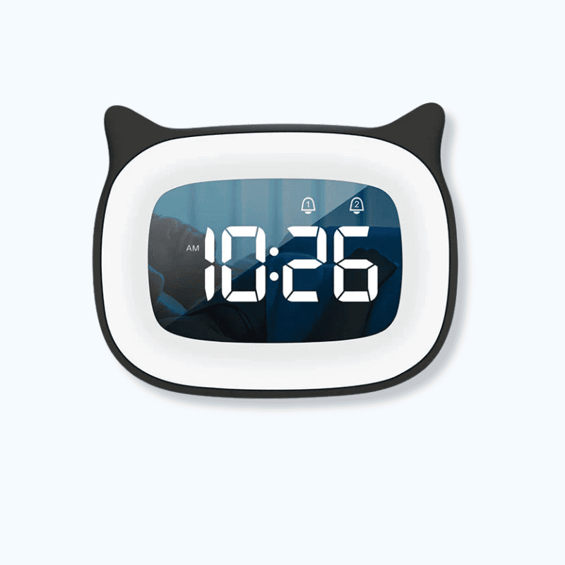 Réveil jour nuit noir