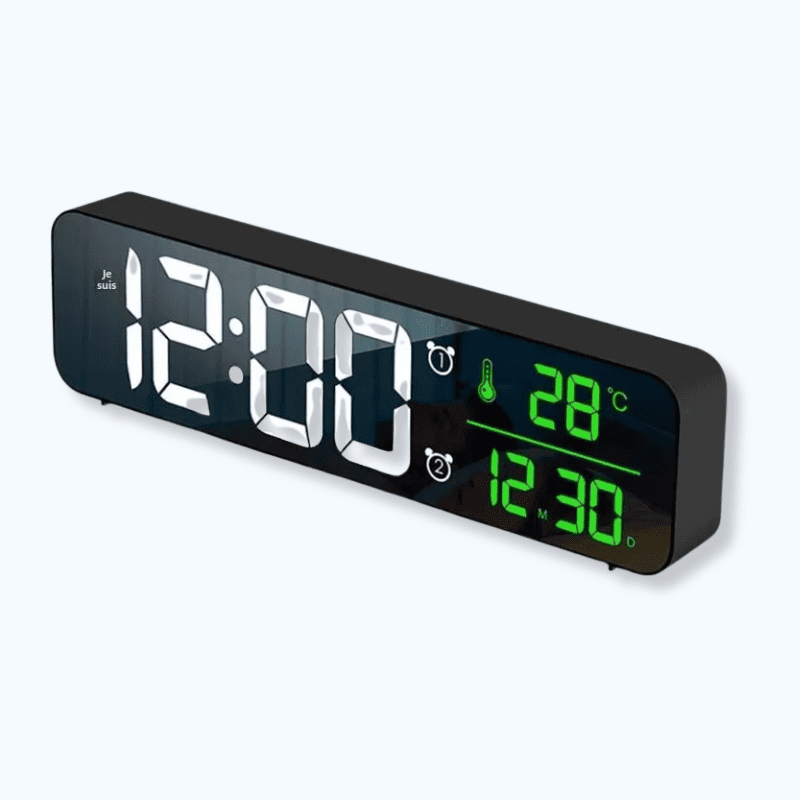 Réveil digital avec date et température