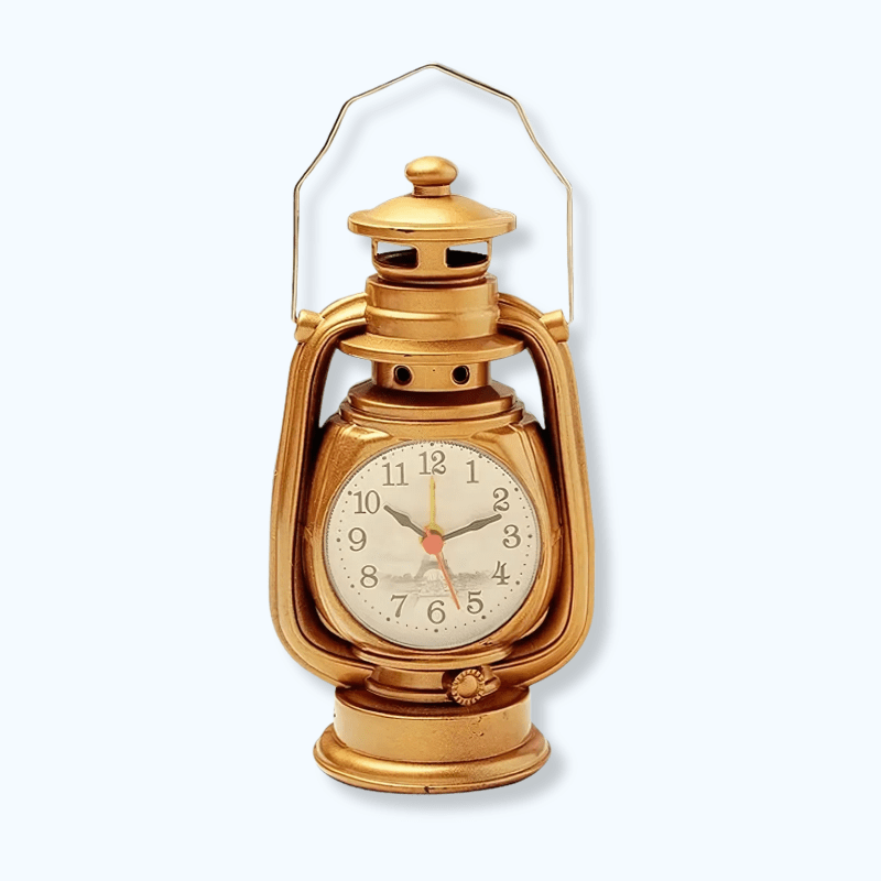 Réveil vintage en métal lampe à huile