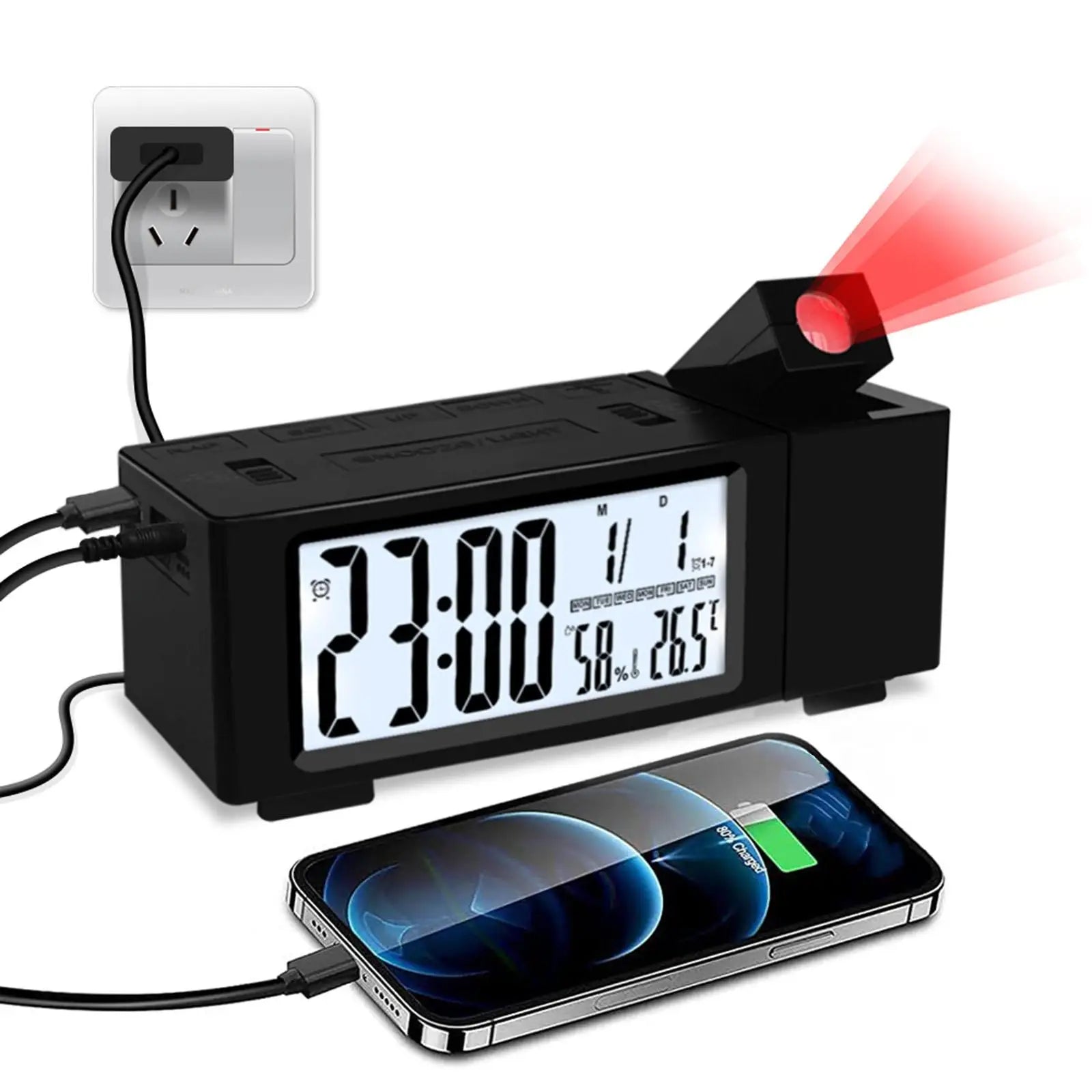 Réveil projecteur garçon
