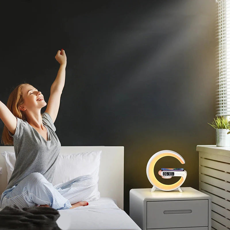 Réveil chargeur induction avec lampe