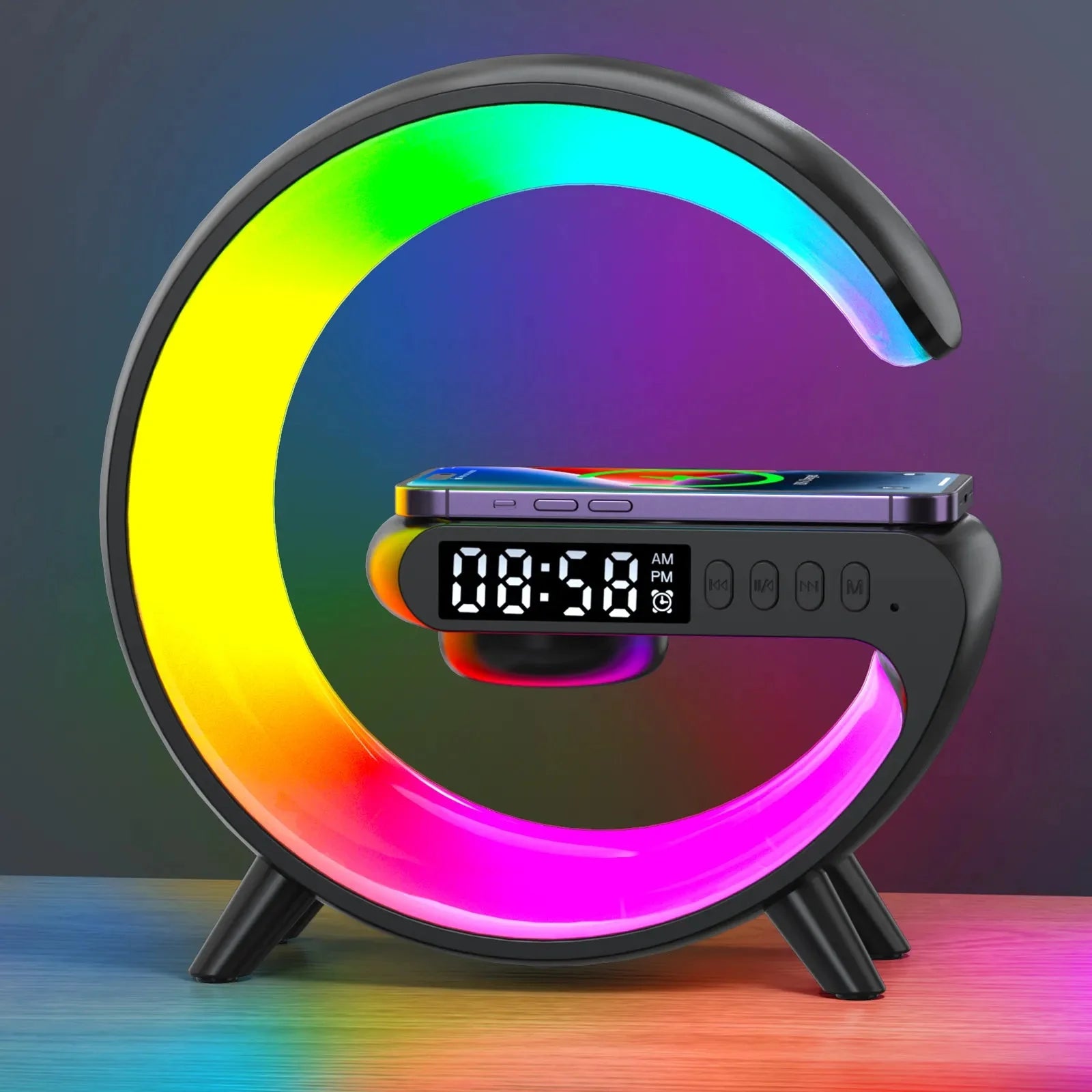 Réveil chargeur induction lampe