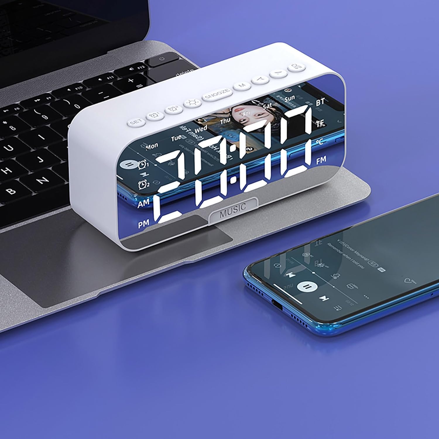 Réveil connecté avec portable