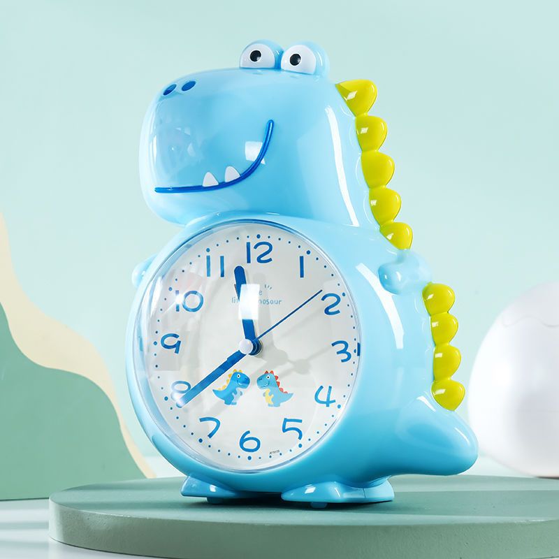 Réveil dinosaure analogique bleu
