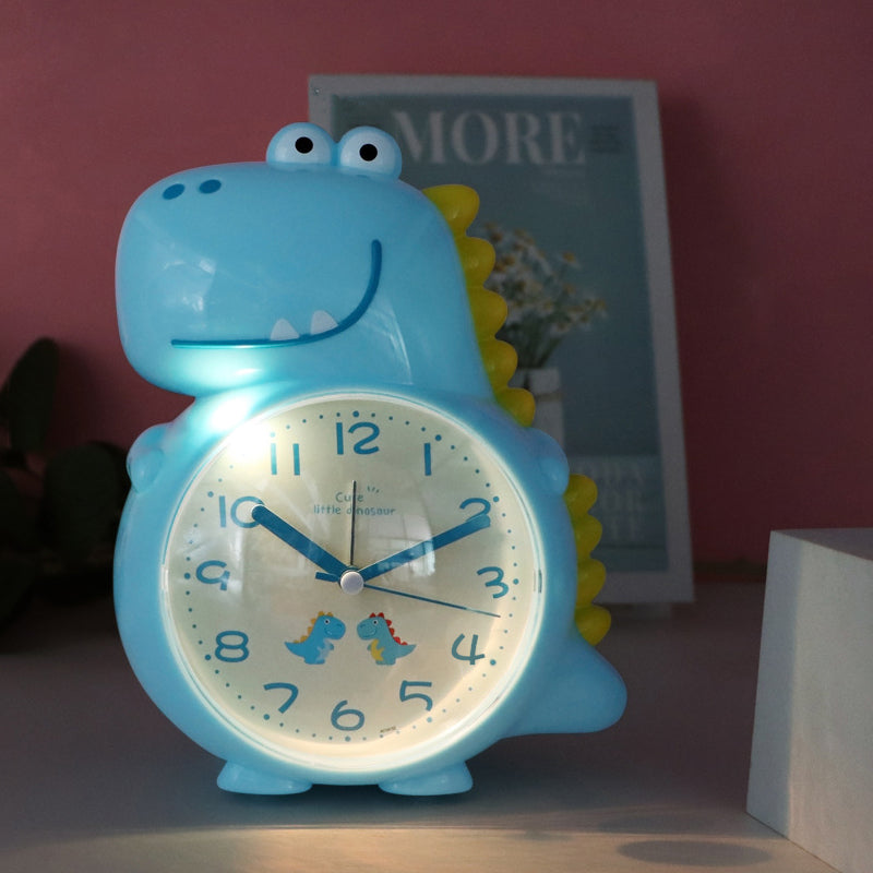 Réveil dinosaure analogique bleu