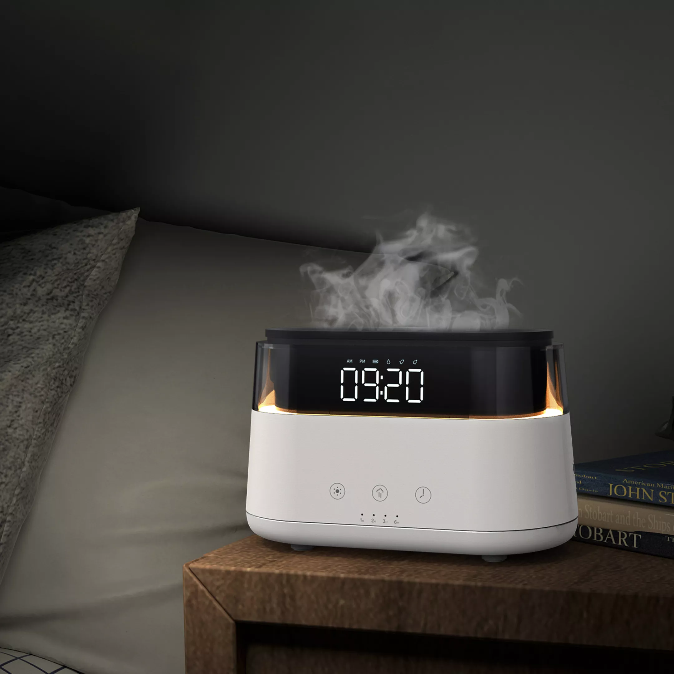 Réveil numérique avec diffuseur huile essentielle