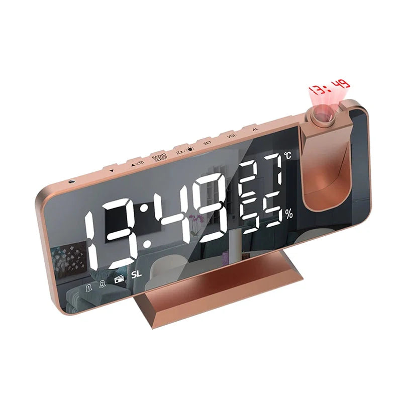 Réveil projecteur rose gold